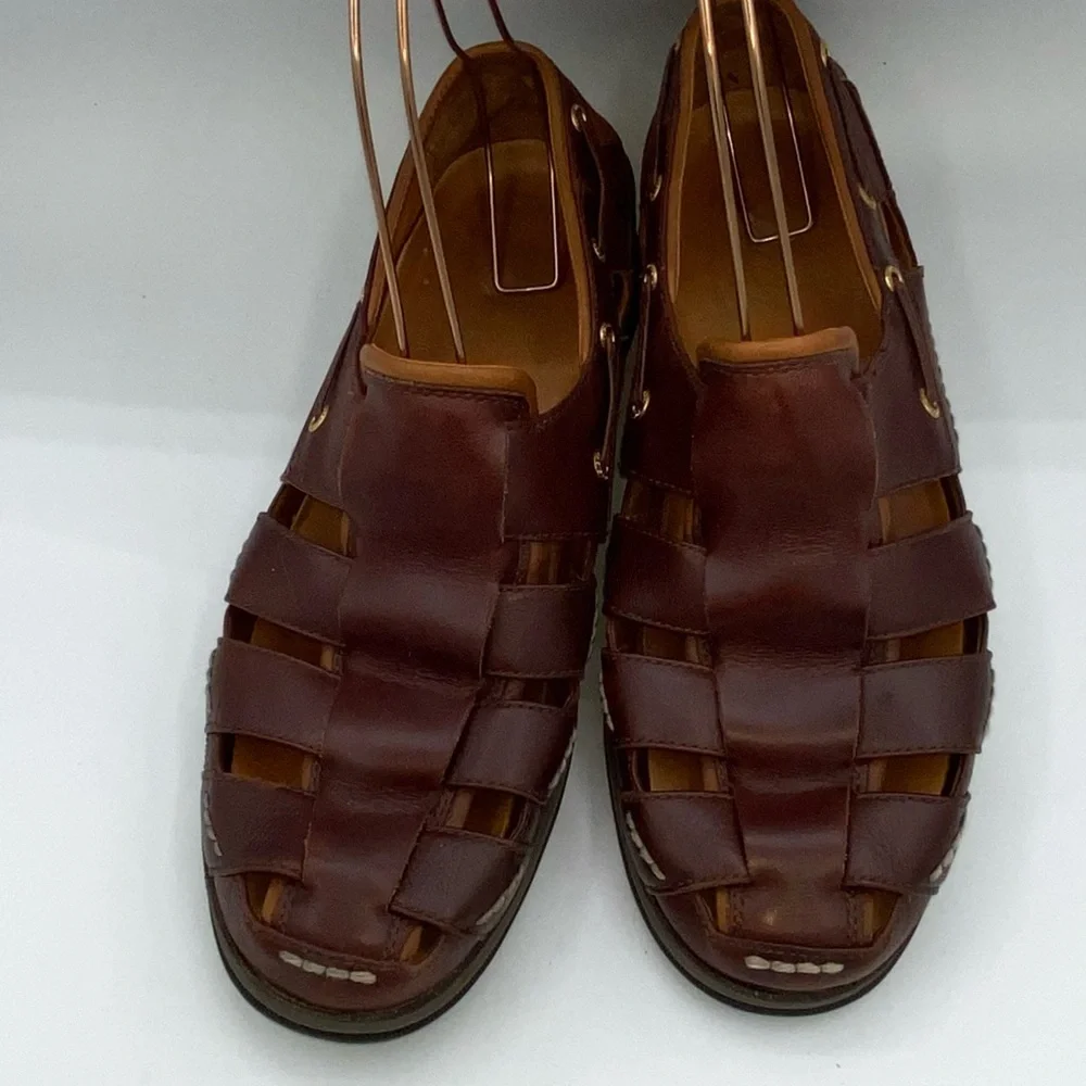Sperry Top-Sider Gold Cup Leather Fisherman Sandals Deerskin Linings 11.5 M AA13 - Picture 4 of 10